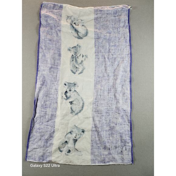 Vintage Tapestry Australia Koala 100% LinenTea Towel 30x18 - Picture 7 of 8